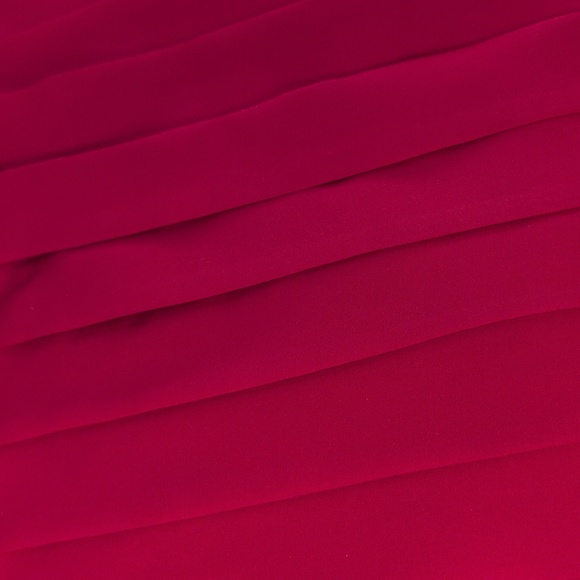 Vintage Elegant Red Pleated Embroidered Lace Blouse M/L - Picture 6 of 14